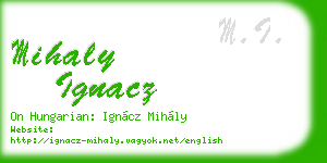 mihaly ignacz business card